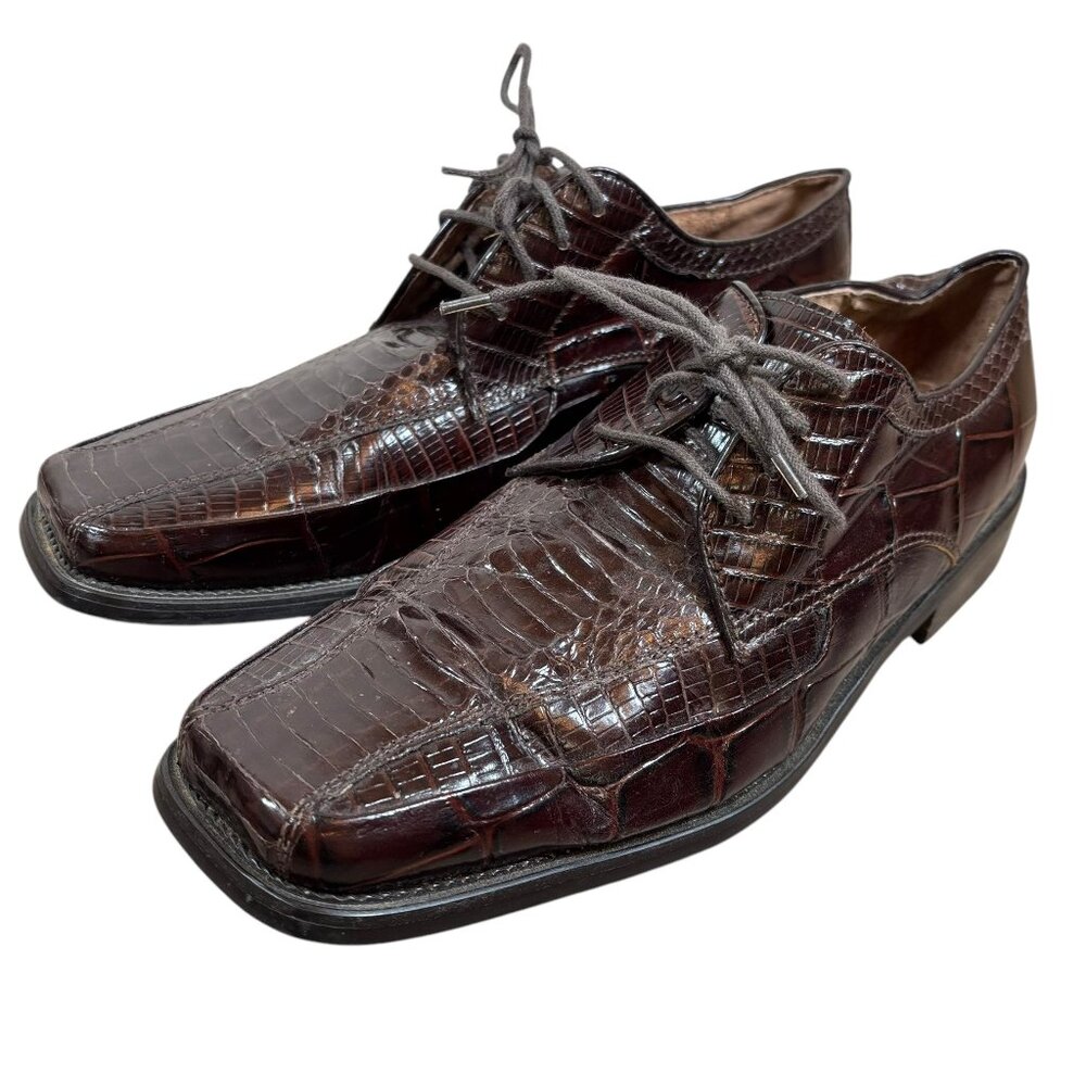 STACY ADAMS Genuine Snake Leather Oxfords